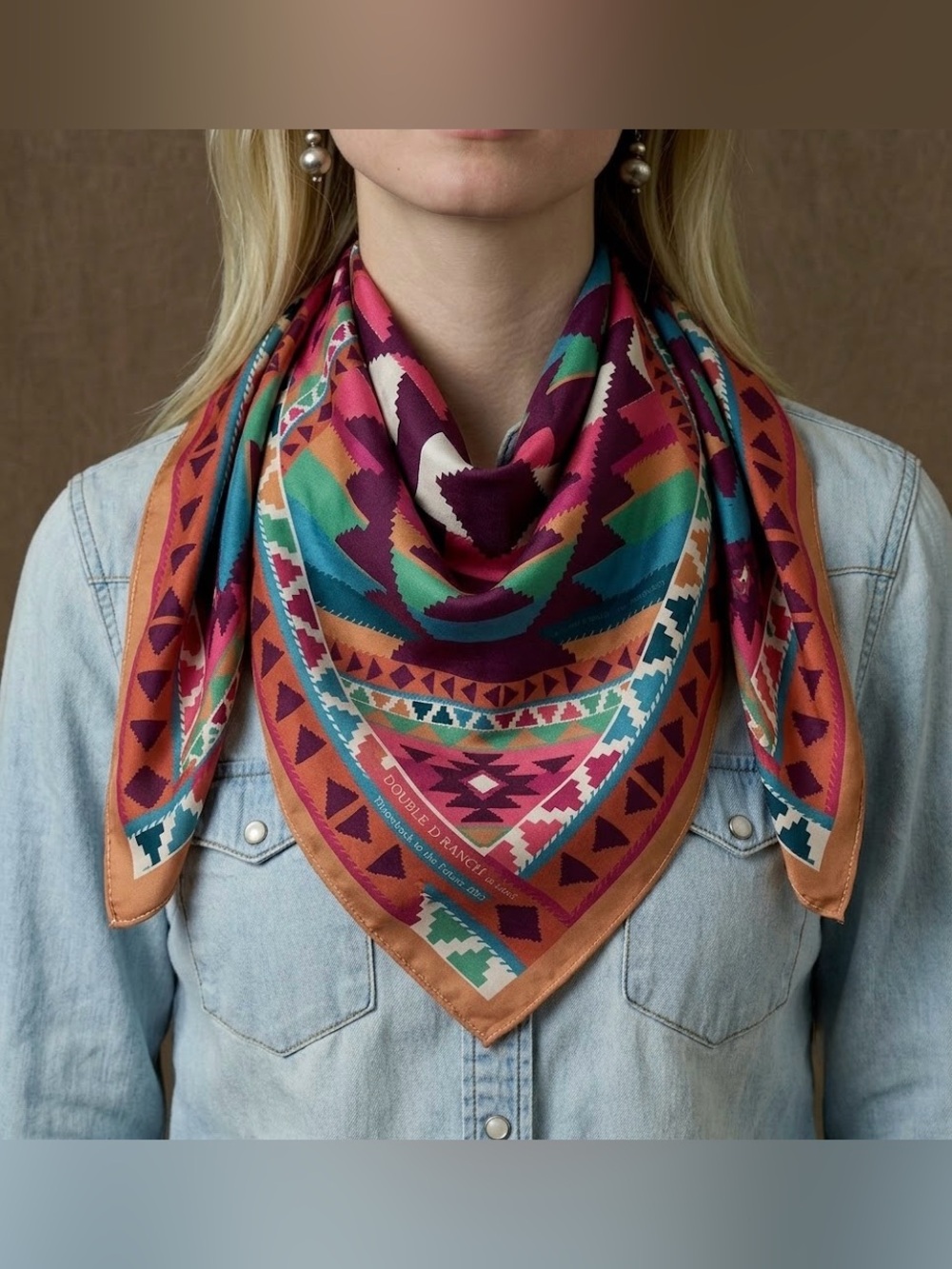 DOUBLE D RANCH || ‘Hay Babies’ Square Scarf (2023) Southwestern Print